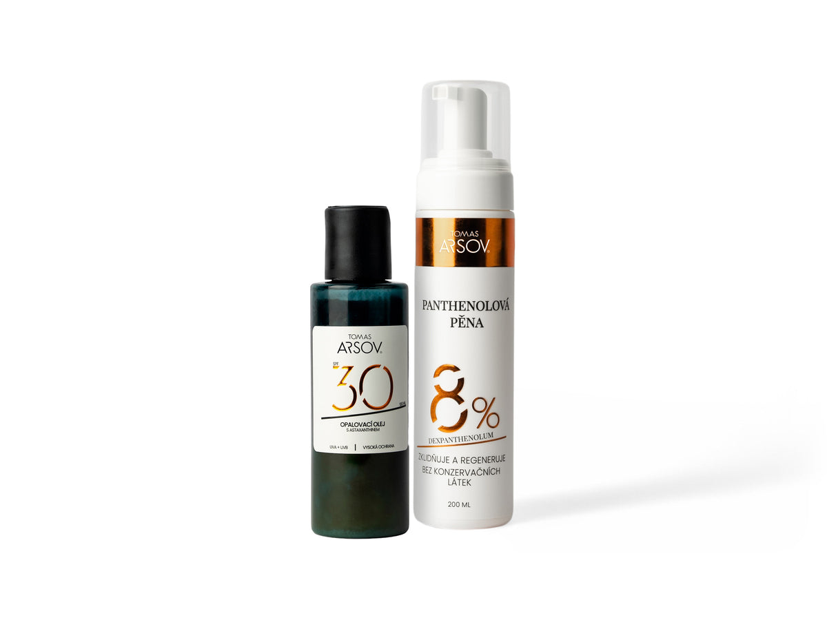 Sunscreen oil with astaxanthin SPF 30 UVA + UVB and Panthenol foam